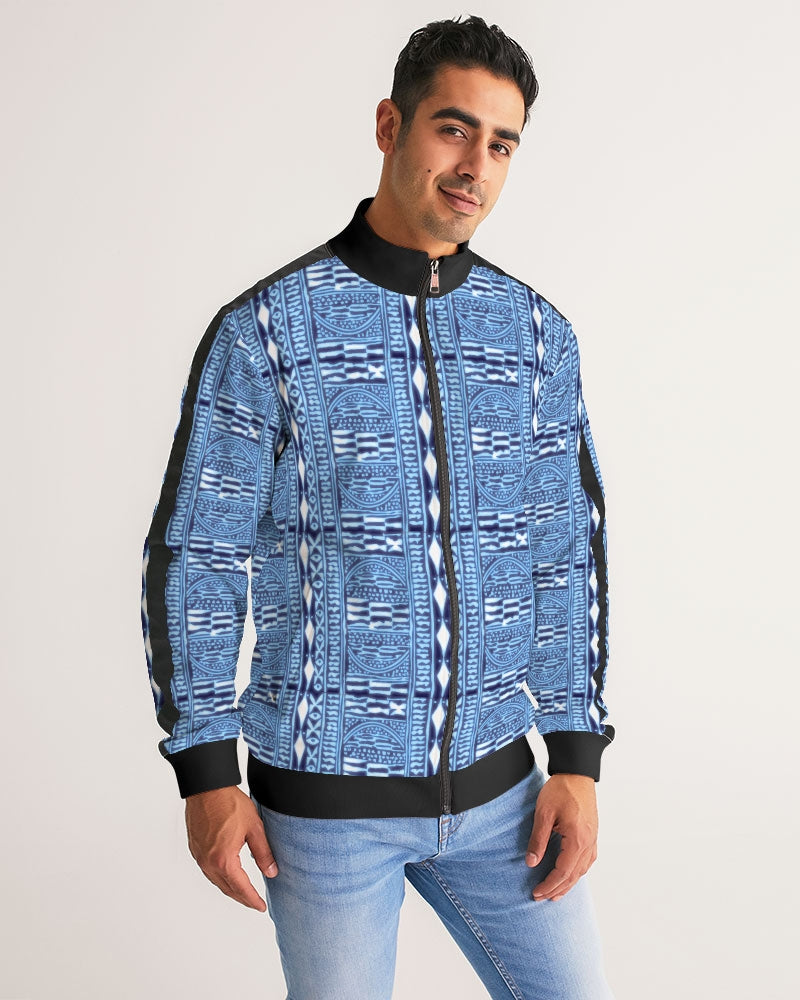 ADIRE LIGHT VECTORED Men's All-Over Print Stripe Sleeve Track Jacket