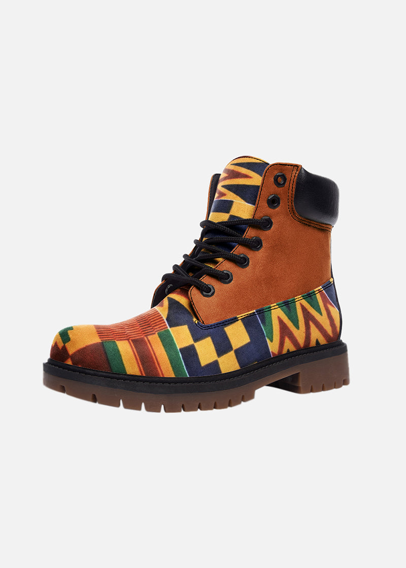 Osebor African Print Lightweight Leather Boots Osenoir